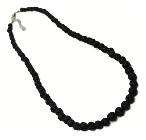 Collar Piedra Negra Hombre 6 Mm 50 Cm