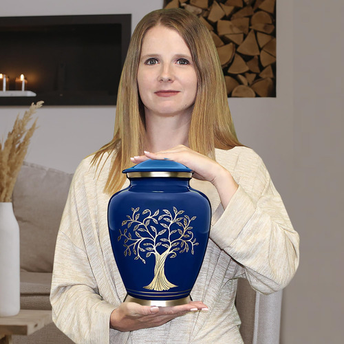 Urna De Cremação Trupoint Memorials Blue Tree Of Life