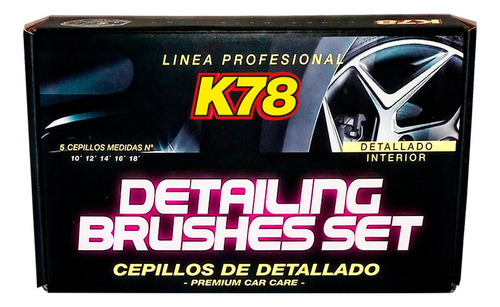 Kit 5 Cepillos Pinceles Premium K78 Para Detailing