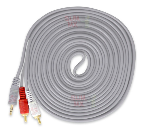 Imagen 1 de 10 de Cable Auxiliar De Audio 3.5 M A 2rca 5 Metros Estereo Aux