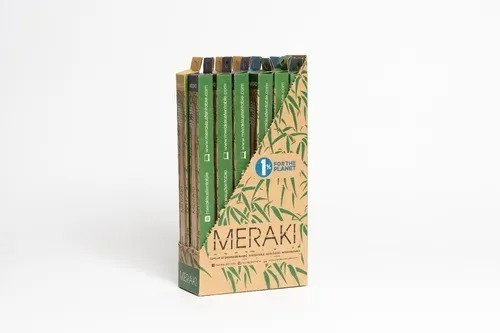 Imagen 3 de 5 de Cepillo De Dientes Bambú Meraki Ecofriendly Caja Biodegrad. Modelo Y Suavidad Adultos Cerdas Duras