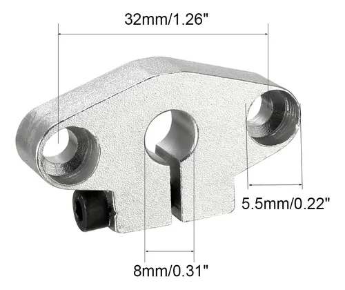 Soporte Shf8 Para Barras De 8mm Cnc 3d Router Pantografo 3d