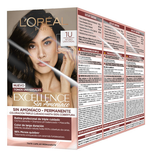 3 Tintes Para Cabello Excellence Sin Amoniaco L'oréal Paris