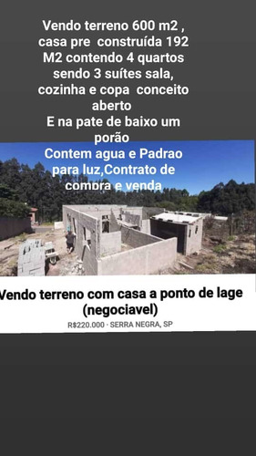 Chácara De 600 Metros Com Casa Em Construção Em Serra Negra