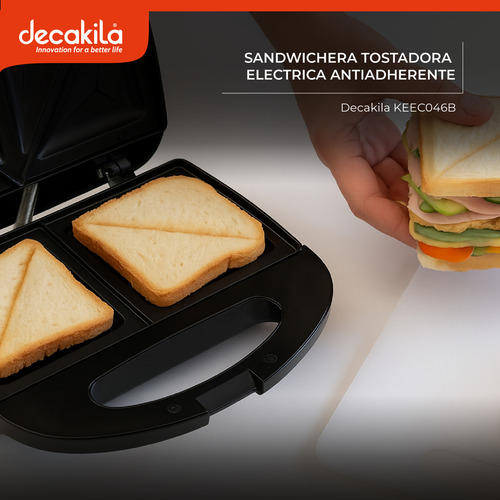 Sandwichera Tostadora Electrica 750w Antiadherente Decakila Keec046b 220V