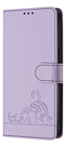 Bonita Funda De Piel De Gato Para Zte Blade A52/a53/a53 Pro/a53+/a55, Bonita Mujer Con Cierre Magnético