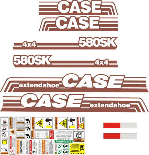 Calcomanías Case 580 Sk Europea Con Preventivos Originales