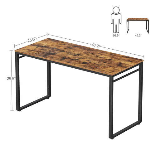 Escritorio De Computadora Vasagle Alinru Madera Blanca