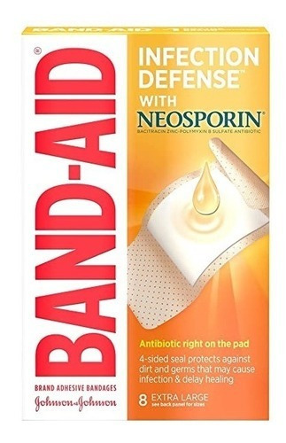 Band-aid com neosporina Caixa extra grande com 8 unidades de band-aid Neosporin x unidade x 8 unidades