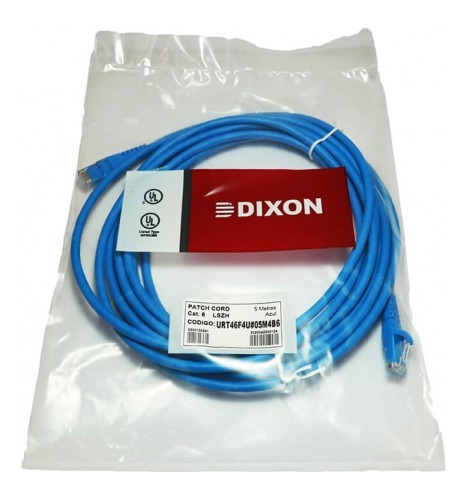  Patch Cord Dixon Cat6 5mts Azul Cetificado Urt46f4u#05m4b6