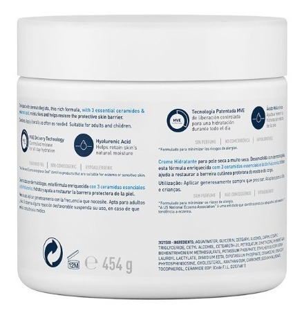 Imagen 2 de 11 de Cerave Crema Hidratante Corporal 473ml