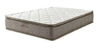 Colchón Queen de resortes Fantasía Galaxy beige y gris - 160cm x 190cm x 29cm con doble pillow