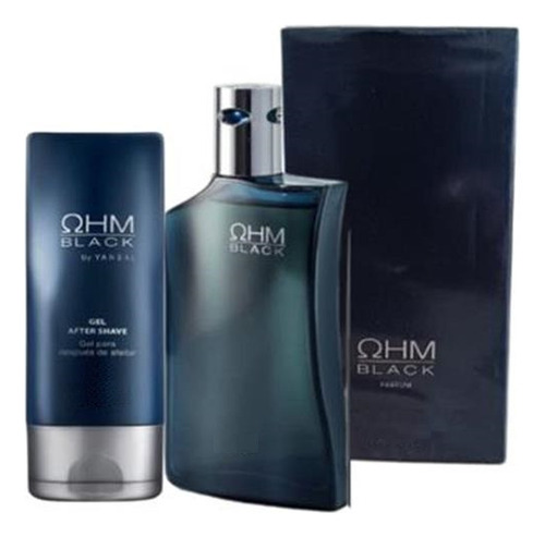 Ohm Black Perfume Masculino 100ml Parfum + Gel Afeitar Set