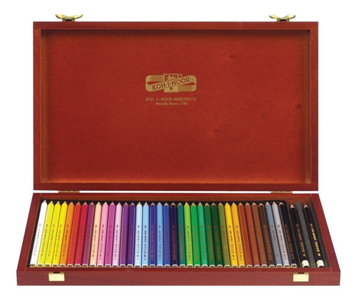 Lapices Caja De Madera Koh-i-noor Polycolor X 36 