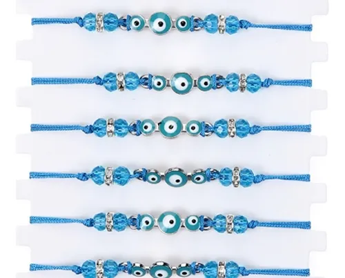 12 Pulseras Protecci n Ojo Turco Ajustable Venta Por Mayor
