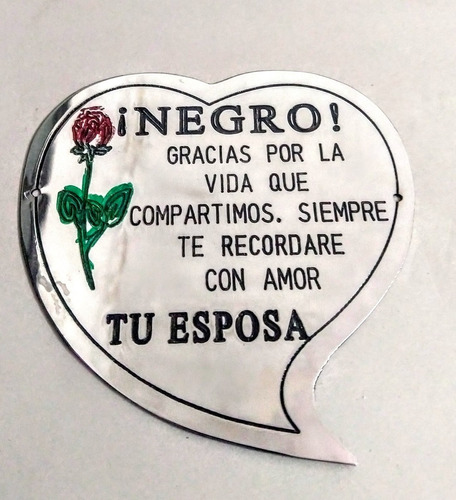 Placa Recordatorio Cementerio Corazón 12x12 