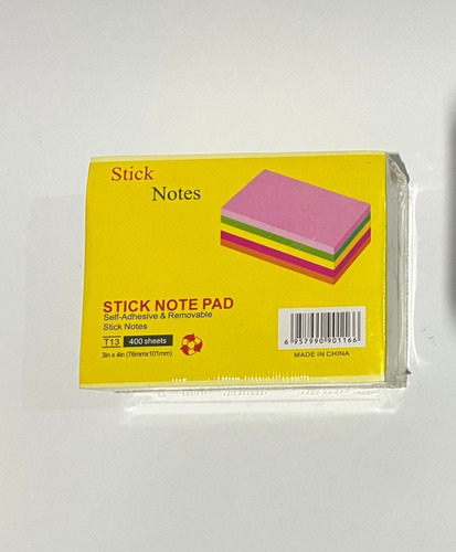 Stick Notes Pad 76mmx101mm 400 Hs X1 Unidad 