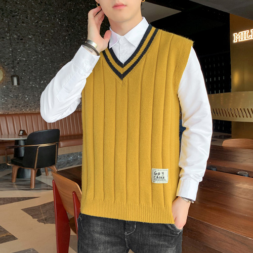 Elegante Chaleco Con Cuello En V, Cómodo Suéter De Alpaca Si