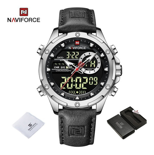 Naviforce Luxury Sport Cronógrafo Relojes De Cuero Para Homb