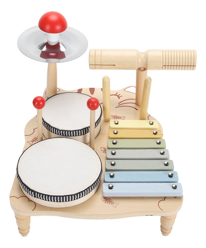 Juego De Instrumentos De Batería De Madera Para Niños, Rompe