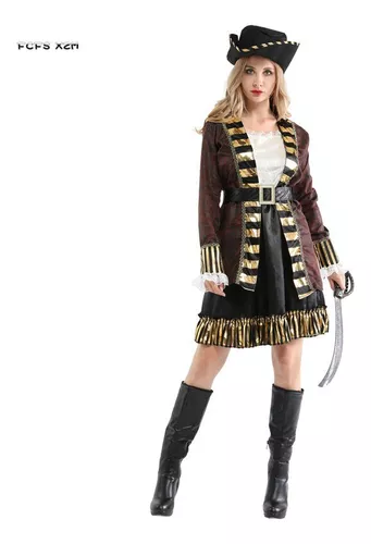 Trajes De Pirata Para Mulheres Homens Adulto Halloween Masculino Capitão  Jack Sparrow Traje Piratas Do Conjunto De Roupas Cosplay Caribe