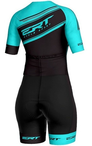 Imagem 2 de 4 de Macaquinho Ciclismo Fem New Elite Forro Gel Ert Team Verde