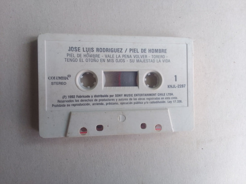 Cassette Jose Luis Rodríguez Piel De Hombre  Sin Carátula 