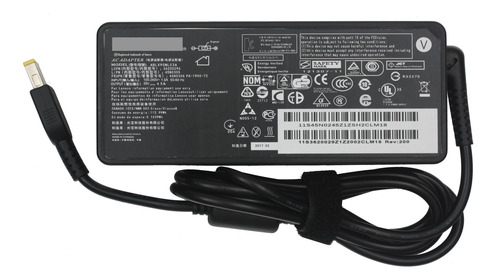 Cargador 36200350 20v/4.5a 90w Punta Rectangular Amarillo