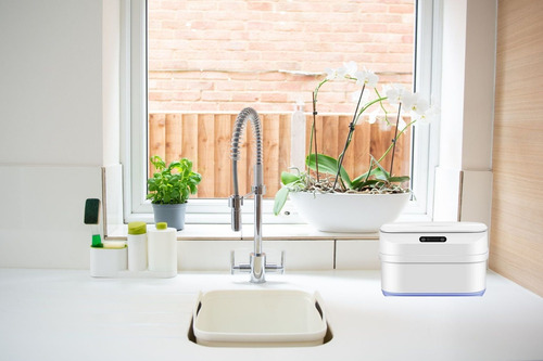 Lixeira Automática 2 Em 1 Retrátil Casa Escritório 8l + Saco Cor Azul