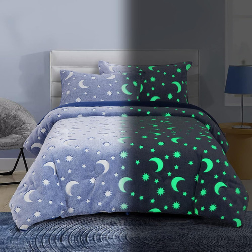 Frazada Manta Magica Luminosa Infantil Corderito Fluor 1 1/2 Espacio Gris