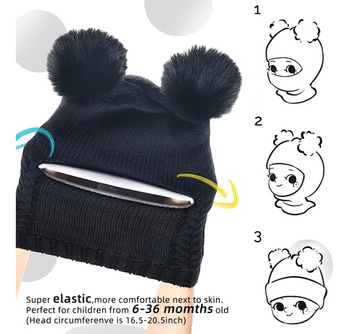 Conjunto De Gorro Y Bufanda De Invierno For Bebés Y Niños,