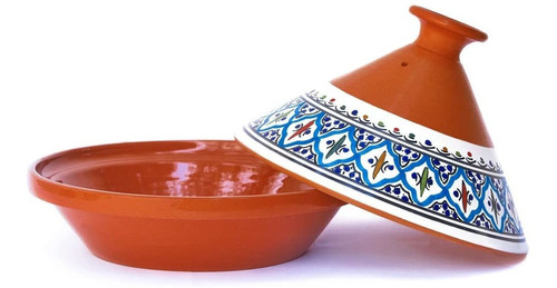 Olla Tagine Kamsah, De Cerámica Hecha Y Pintada A Mano