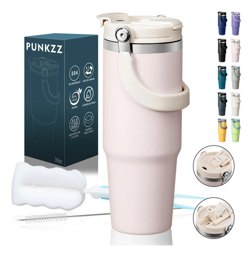 Vaso Térmico Acero Inoxidable 30oz Con Pajita Frío/calor