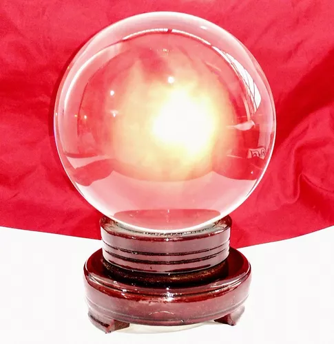 Bola de cristal con base de madera, regalo de adivina, bola de