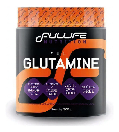 Suplemento em pó Fullife Nutrition  Glutamine aminoácidos Glutamine