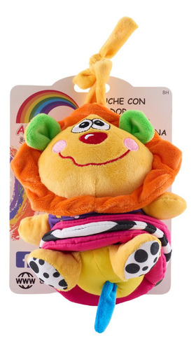 Peluche Musical Cuna Bebé Didáctico Animales Cuna Carriola Color Naranja / León