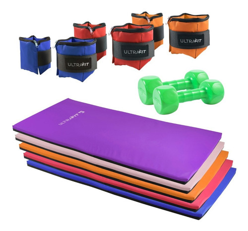 Entrenamiento Colchoneta + 2 Pesas 2 Kg + 2 Tobilleras 1 Kg