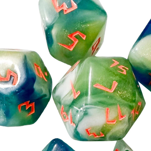 3 X 7 Dados Poliédricos Acrílicos Para Fiesta, Estilo D