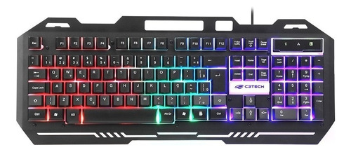 Teclado gamer C3Tech KG-40BK QWERTY português Brasil cor preto