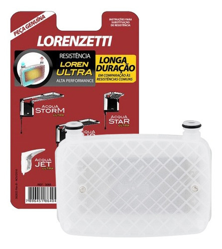 Resistência Lorenzetti Acqua Ultra 220/7800 Ref 3065b Acabamento Plástico Cor Branco
