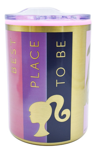 Termo Café Taza Portatil Barbie 350ml Vaso Termico Rosa Colo