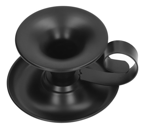 Candelabro Cónico, 2 Unidades, Color Negro Mate, Retro, Simp