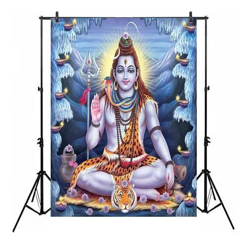 Mingtian Telon Fondo Vinilo Hindu Dio Shiva 5 X 7  Diseño