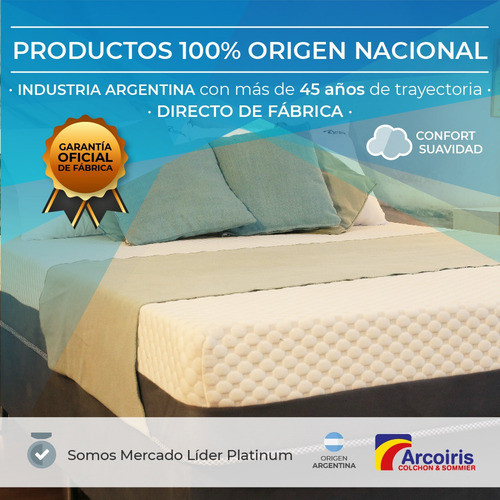 Pillow Top Desmontable Arcoiris 160 X 200 Cubre Colchón Ap