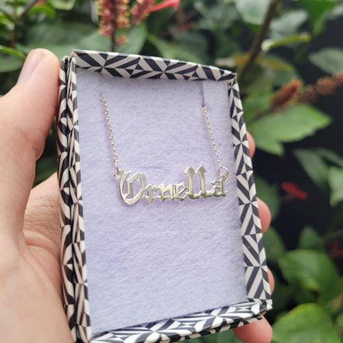 Collar Con Nombre Letra Gótica Plata 925