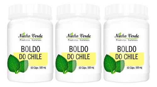 Kit 3 Boldo Do Chile 60 Cápsulas - Ninho Verde Sabor Sem sabor