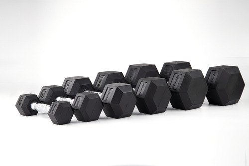 Mancuerna Sonnos Hexagonal Caucho Negro De 20kg