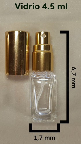 Vaporizador Vidrio Decant Muestra Perfume Frasco 5 Ml X10 Dorado