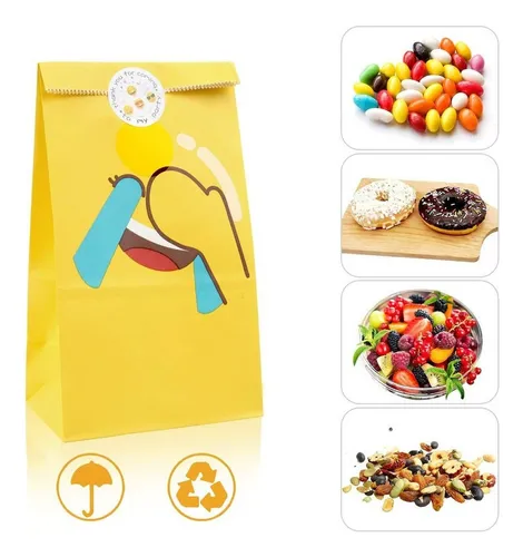 A. Bolsas De Papel Kraft Dulces Bolsas De Regalo De Papel