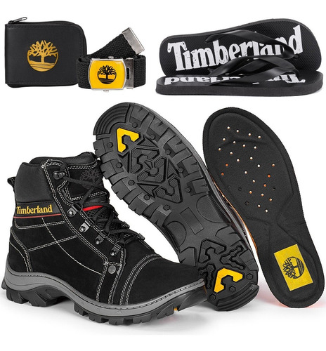 Kit Bota Masculina Timberland 100% Couro Legitimo +brindes